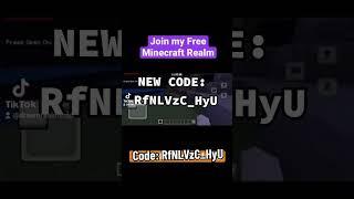 Join My Bedrock MCPE Realm CODE: RfNLVzC_HyU #minecraft #shorts #realm #bedrock #realms #code