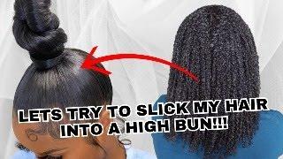 Watch me ATTEMPT to Slick my THICK, Type 4 Hair into a High Bun!!!