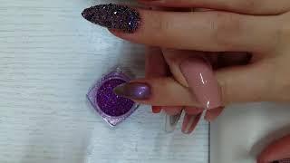 SUGAR EFFECT / HOW TO APPLY CRYSTAL PIXIE ON NAILS with Merlin nails Online Nail Video tutorial