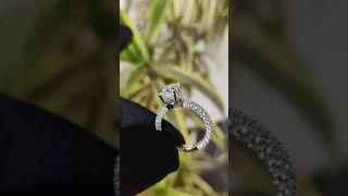 Wedding Bridal Set Ring - 3.60 TW Radiant Cut Moissanite Hidden Halo Engagement Ring -14k White Gold