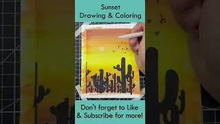 Sunset Drawing and Coloring #Shorts