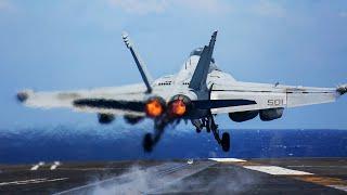 US Fighter Jet Flight Operations on Aircraft Carrier @Defxofficials