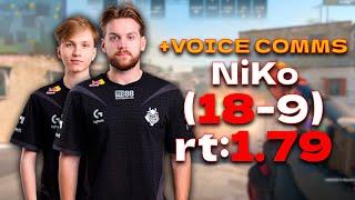 NiKo (18-9) rt:1.79 w/NiKo +VOICE COMMS (dust2) | EU FACEIT RANKED l #cs2 #pov