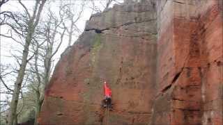 Rock climbing and falls on Cones and Currents at Nesscliffe!