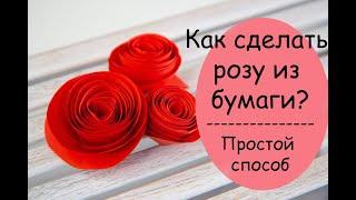 Роза из бумаги. Простой способ сделать розочку из офисной бумаги / Paper rose