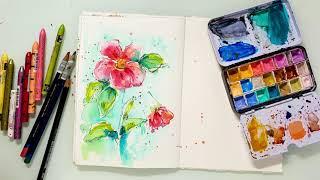 Loose Watercolor Flower - Tutorial for Beginners