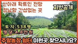 (지번공개)나만의 주말농장 꾸미기ㅣ토지538평 ㅣ2600만원 (평당 4.8만원) ㅣ  산아래 정남향 간섭없는 곳 ㅣ 주말농장 매매ㅣ쉼터용지ㅣ  ㅣ(강원영월토지)부동산 전원일기tv