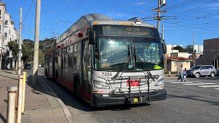 ⁴ᴷ⁶⁰ (FULL ROUTE) SF MUNI New Flyer XT60 #7255 on 5 Fulton - to SF Transit Center