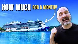 How much did LIVING ON A CRUISE SHIP for a month cost?