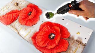 EASY Textured Poppy Art + BIZARRE Mold Method!! Try it Yourself! | AB Creative Tutorial