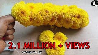 how to make samanthi flower garland | samanthi poo malai kattuvathu eppadi in tamil