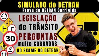 LEGISLAÇÃO DE TRÂNSITO 2024. SIMULADO DE 30 QUESTÕES DO DETRAN 2024. PROVA DO DETRAN 2024 CORRIGIDA