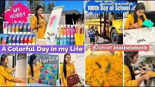 எனக்கு பிடித்த HOBBY, Healthy LUNCH, SCHOOL Project | Productive Day in My Life DIML USA Tamil VLOG