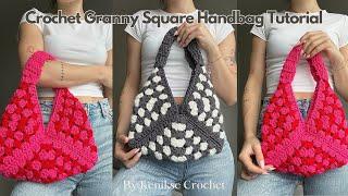 Beginner friendly crochet granny square tote bag tutorial I Kenikse Crochet