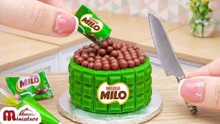 Amazing Miniature Milo Cake Decorating | Tiny Chocolate Cake Recipe by Miniature Cooking