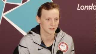 London 2012: Katie Ledecky speaks to media following 800m victory