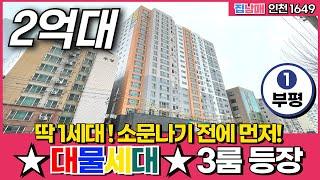 대물세대 3룸 등장! 2억대 딱 1세대만~ 소문나기 전에 먼저 보세요 부평 더블역세권 입지 신축 (No.1649) [인천신축아파트]