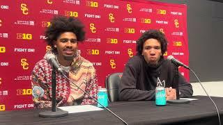 USC men’s basketball players Saint Thomas and Desmond Claude discuss 71-66 loss to Cal