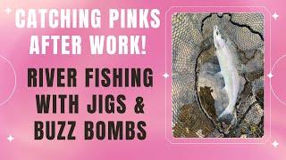 RIVER Fishing for PINK SALMON with JIGS and BUZZ BOMBS (Washington State 2023)