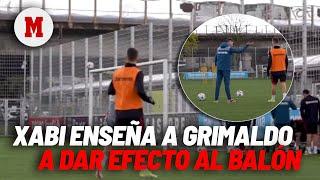 La explicación de 10'' de Xabi Alonso a Grimaldo para darle efecto al balón I MARCA