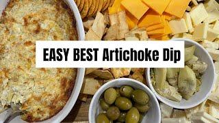 EASY BEST Artichoke Dip! #recipes #easyartichokedip