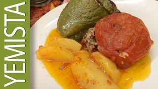 YiaYia's Greek Recipe | YEMISTA (Stuffed Peppers & Tomatoes)