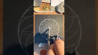 How to draw Twelve Spirals radiating around a Circle. Fast