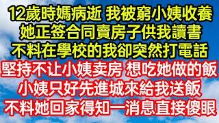 12歲時被窮小姨收養，她正签合同賣房子供我讀書，我卻突然要求她送飯，小姨只好先進城來給我送飯，不料回家得知驚天消息，當場傻眼！#笑看人生#爽文#情感故事#晓晨的书桌