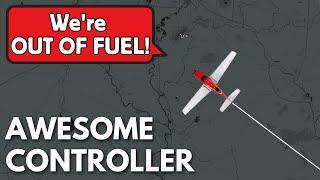 Struggling Pilot, Bad Weather, and Low Fuel: ATC Saves the Day #atc