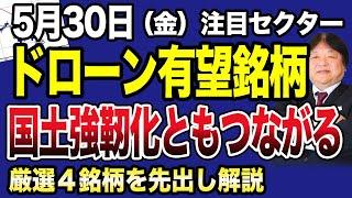 【5月30日の銘柄解説】先出しでドローン有望銘柄のリベラウェアを解説！国土強靭化にも関係する今後注目のセクターです！