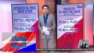 Projected oil price rollback (Oct. 22, 2024) | Unang Balita