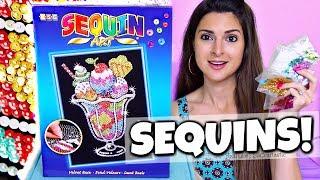 PAINTING WITH SEQUINS?! Sequin Art Kit Demo & Review | SoCraftastic