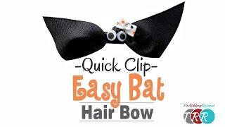 Quick Clip - How to Make an Easy Bat Hair Bow - TheRibbonRetreat.com