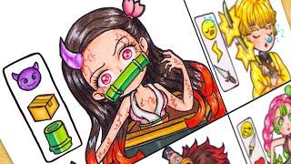 Drawing Demon: Slayer S4 x Emoji Challenge | All Characters: Nezuko/ Mitsuri/ Tanjiro/ Zenitsu