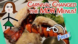 Rating and Reviewing Carnival's *NEW* Main Dining Room Menus