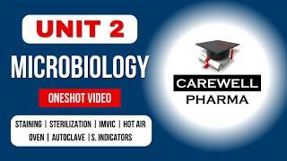 Unit 2 Microbiology Complete | Staining | Sterilization | Microbiology b pharm 3rd semester Carewell