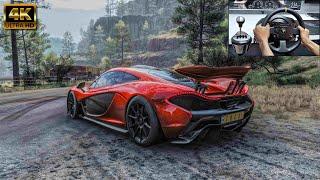 Beautiful Sounding McLaren P1 Early Afternoon Ride | Steering Wheel Gameplay[4K]