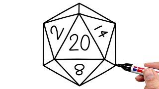 How to Draw a D20 Dice