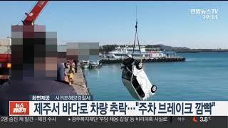 제주서 바다로 차량 추락…"주차 브레이크 깜빡" / 연합뉴스TV (YonhapnewsTV)