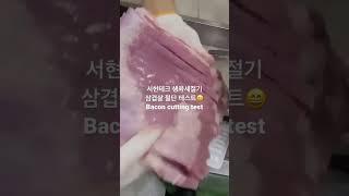 서현테크 삼겹살 절단 테스트 식품기계 (SEOHYEON TECH Bacon cutting test)