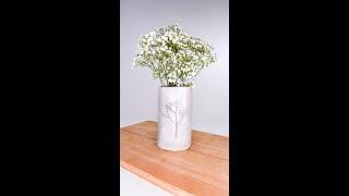 Pressed Flower Handmade Vase  DIY Pottery Tutorial