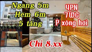 Bán nhà Gò Vấp; ngang 5m xây mới siêu đẹp siêu sang. Gara xe, phòng thư giản ….