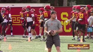 USC head coach Lincoln Riley returns to practice