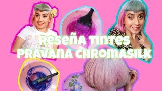 Reseña de los tintes Pravana Chromasilk: Pastel Pretty in Pink  Vivids Neon Blue  Vivids Pink