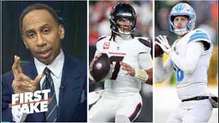 FIRST TAKE | Jared Goff or C.J Stroud will play better? - Stephen A. breaks Lions-Texans Week 10