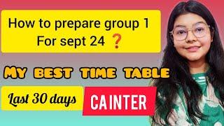 How to study CA INTER Group 1 in last 30 days ?Best time table for Sept 24' #cainter #exam