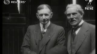 POLITICS: Prime Minister Ramsey MacdOnald meets US Ambassador General Charles Dawes (1929)