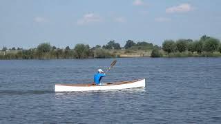 Paddling the Kombi canoe (Michael Storer design) solo.