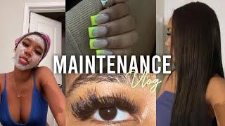 $700 Maintenance Vlog: New lash tech, Hair, Nails, trying yogurt face mask