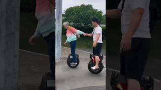 70 years old and riding...? absolutely incredible! #electricunicycle #euc